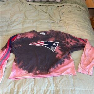 Patriots Tie-Dye Cropped Long Sleeve Shirt